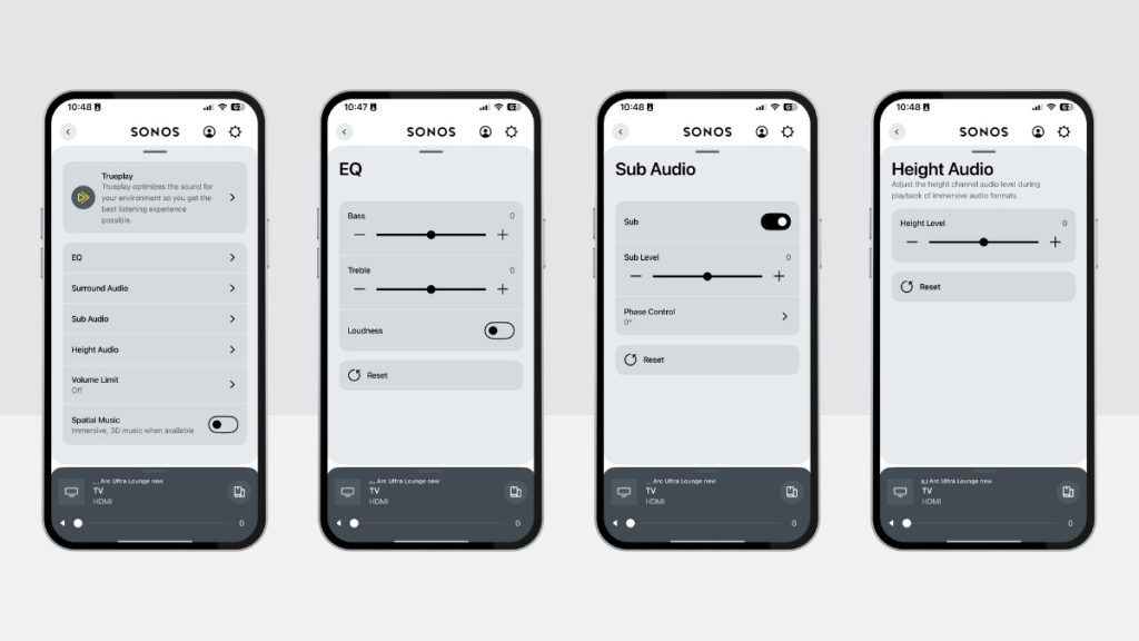 Sonos App customisable EQ example