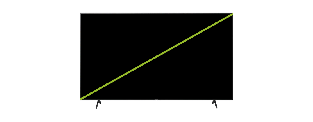 Diagram of how what you should measure on a TV