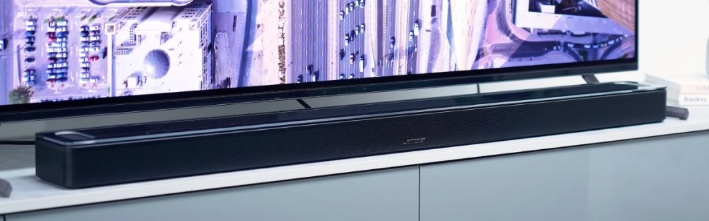 Bose Smart Ultra Soundbar being used under a tv