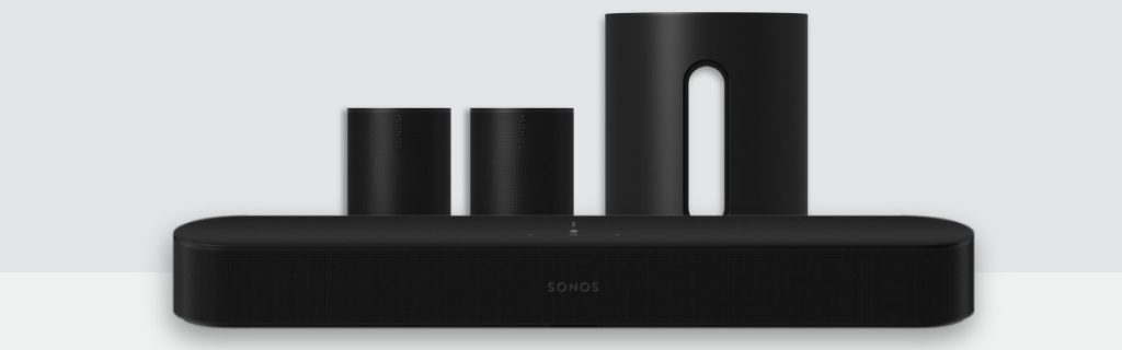 Sonos Beam + Sub Mini + 2x Era 100 Bundle Image