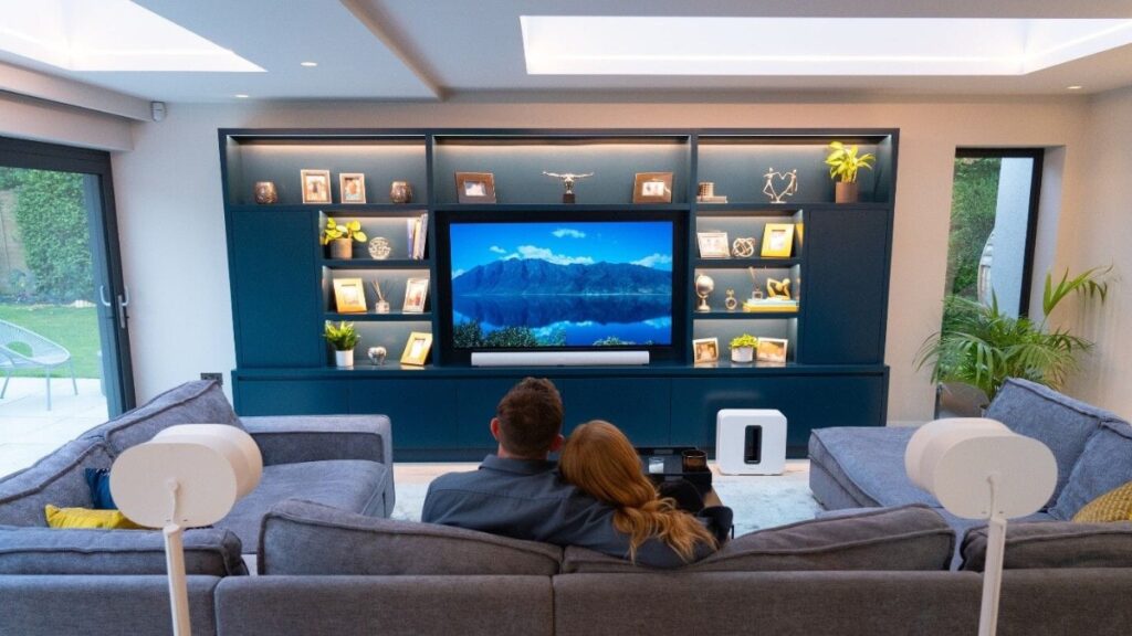 Sonos home cinema setup with a couple